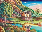 Ravensburger Summertime 750 Piece Jigsaw Puzzle Vibrant Scene By Andy. Fixed Price $39.98.