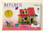 Uniqia 3D Wooden Dollhouse Kitchen Puzzle Set. Fixed Price $35.00.
