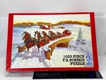 Rare Jigsaw Puzzle World Famous Budweiser Clydesdales Fx Schmid 1000 Pc Horses. Fixed Price $37.99.