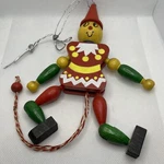 Vintage Wood Jumping Jack Pull String Toy Pointy Hat Man Made Austria. Fixed Price $12.95.