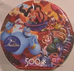 Ceaco Disney Aladdin 500 Piece 20" Round Interlocking Cardboard Jigsaw Puzzle. Fixed Price $14.99.