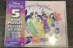 Disney Princess 5-PACK Of Jigsaw Puzzles W/ Wooden Storage Box New. Fixed Price $6.97.