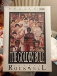 The Golden Rule Norman Rockwell 1000 Pc Fink Puzzle W/fix Glue, Box Easel. Fixed Price $49.99.