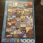 Lighthouses 1000 Piece Puzzle Vintage Posters 19" X 27" Eurographics. New/sealed. Fixed Price $17.99.