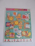Fun With Shapes Frame Tray Puzzle Vintage 1980S Animals Cat Racoon Chicken Dog. Fixed Price $6.11.