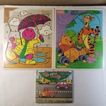 Vtg Playskool Disney Winnie The Pooh Puzzle 674-01 & Barney 328-03 Dancin' Rain. Fixed Price $19.86.
