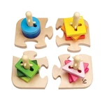 Creative Peg Puzzle - 16 Pieces, Wooden Toddler Stacking Shape Toy. Fixed Price $34.99.