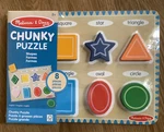 Melissa & Doug Chunky Shapes Wooden Puzzle New. Fixed Price $12.99.