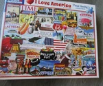 1,000 Piece Charlie Girard Art Puzzle "i Love America" 24"X30" White Mountain. Fixed Price $18.50.