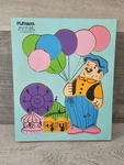 Vtg Playskool Balloon Man 360-18 Wooden Frame Tray Puzzle 21 Pieces Htf. Fixed Price $25.00.