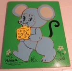Vintage Playskool Moocher The Mouse Wooden Tray Puzzle 165-11 8 Pc 2-5 Yrs. Fixed Price $13.98.