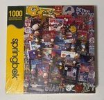 Springbok "football Fantasy" Puzzle 1000PC Superbowl Bobble Head Collage - New. Fixed Price $19.99.