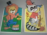 Built Rite Puzzles: Sta-n-place Furry Inlaid Lot (2) Lion/raccoon!. Fixed Price $9.95.