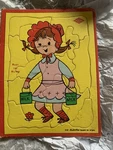 4 Vtg Warren 510 Children's Puzzles 9"X6.5" Built Rite Pups Fireman Bball Girl. Fixed Price $17.49.