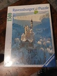 New Ravensburger Snow Castle Neuschwanstein 1500 Pc Jigsaw Puzzle 23.5" X 33". Fixed Price $17.99.