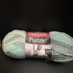 Premier Yarns Puzzle 1050-18 Bulky Acrylic Self-striping Blue White Skein. Fixed Price $15.00.