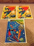 1966 Whitman Superman Frame-tray Puzzles Set Of 3 M4542-1 & M4542-2. Fixed Price $50.00.