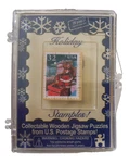 Vtg 2000 Holiday Stamples Usps Mini Wooden Jigsaw Puzzle Santa Entering Chimney. Fixed Price $24.95.