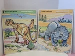 Pair Of Vtg Rainbow Works Frame Tray Puzzle Prehistoric Animals Dinosaurs. Fixed Price $26.00.