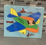 Playskool Wooden Airplane Puzzle 330-16 15 Pieces 50S-60S. Fixed Price $19.99.