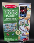 Melissa & Doug Tracks Floor Puzzle With Wind-up Cars 48 Pieces 36"X24" Ages 4+. Fixed Price $24.99.