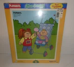 Vtg 1991 O.a.a. Playskool Cabbage Patch Kids Wood Board Puzzle Playing With Baby. Fixed Price $9.96.