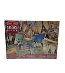 Postcards From Europe 1000 Piece Melissa & Doug Jigsaw Puzzle 24" X Complete. Fixed Price $25.95.