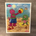 Playskool Wooden Barney And Baby Bop 8 Piece Puzzle 2000 Vintage Beach. Fixed Price $9.99.