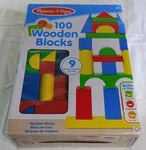 Melissa & Doug 100 Wooden Blocks Set Multicolor Preschool Toy. Fixed Price $17.50.