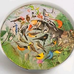 Vintage Springbok Circular Jigsaw Puzzle Familiar Birds 6039 William Dilger 500. Fixed Price $65.00.