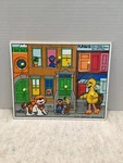 Vtg Sesame Street Wooden Puzzle Playskool 376-2 Muppets Here's Usa. Fixed Price $9.99.