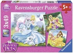 New Ravensburger 09346 Disney Belle, Cinderella & Rapunzel 3X49PC Jigsaw Puzzles. Fixed Price $18.95.