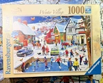 2019 Ravensburger Winter Village 1000 Pc Puzzle Complete Snow Skating Walsh. Fixed Price $19.90.