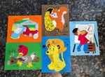 Vintage Lot Of 5 Sifo Playskool Wooden Puzzles Bird Squirrel Artist Lion Garage. Fixed Price $53.99.