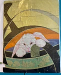 Vtg 1931 Fern Bisel Peat Peter Rabbit Jigsaw Puzzle Harter Publishing Deco. Fixed Price $16.96.