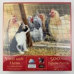 Sunsout Cat Visit With Hens Jigsaw Puzzle 500 Piece Art Susan Bourdet New Sealed. Fixed Price $15.25.