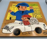 Vintage Playskool 195-6 Policeman Wooden Puzzle. Fixed Price $9.99.