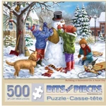 Bits And Pieces Snowman 500 Jigsaw Puzzles Liz Goodrick Dillon 18" X 24". Fixed Price $15.00.