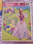 Vintage Wpc Barbie Cardboard Puzzle Golden Frame Tray Princess 4166A. Fixed Price $12.00.