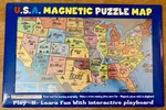 U.s.a. Magnetic Puzzle Map States Capital Cities Landmarks Ata-boy Inc 2013 New. Fixed Price $11.79.