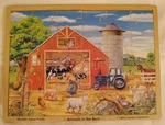 Animals In The Barn Melissa And Doug Wooden Tray Jigsaw Puzzle 24 Pieces. Fixed Price $8.00.