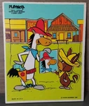 Vintage Playskool Wooden Puzzle Quick Draw Mcgraw Baba Looey 18PCS 340-8. Fixed Price $24.00.