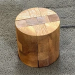 Wooden Cylinder Interlocking Burr Brain Teaser Puzzle, Brown, Ages 12+. Fixed Price $14.00.