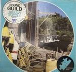 Vintage Whitman Round Guild Jigsaw Puzzle New Harbor, Maine 650 Pieces (usa). Fixed Price $14.44.