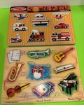 2-MELISSA And Doug Wooden Peg Sound Puzzles. Fixed Price $22.00.