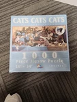 New Sealed Sunsout Cats 1000 Piece Jigsaw Puzzle Usa Sandi Lebron 16X34. Fixed Price $23.00.