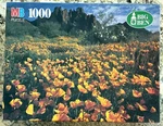 Older 1996 Milton Bradley Puzzle; Field Of Poppies, Ajo Mountains, Az; 1000 Pcs. Fixed Price $9.95.