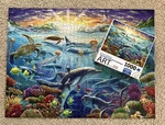 Lafayette Puzzle Factory Ocean Of Life Dolphins Sea Turtles Jigsaw. Fixed Price $26.99.