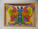 Butterfly 2-SIDED Wood Puzzle Upper & Lowercase A-z Educational Pre-owned. Fixed Price $12.99.