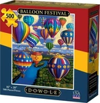 Dowdle Folk Art Jigsaw Puzzle; Balloon Festival; 500 Pieces. Fixed Price $16.95.